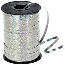 SILVER 5MM HOLOGRAPHIC RIBBON 500M
