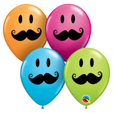 5"  stampati  SMILE FACE MUSTACHE SPECIAL ASSORTED (100CT)