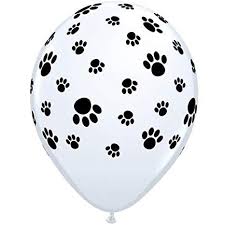 11" stampati PAW PRINTS-A-ROUND WHITE (25CT)