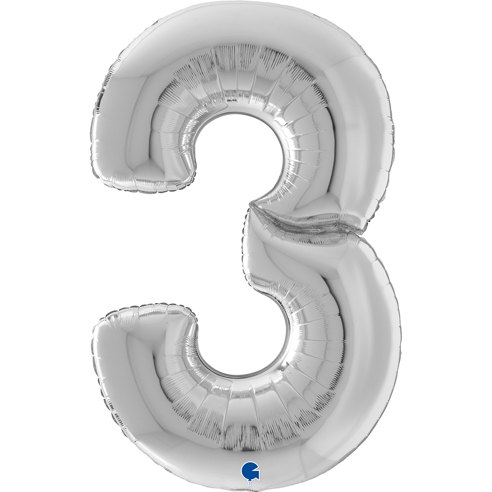 Number 3  Silver 64" cm. 163  "Single Pack"