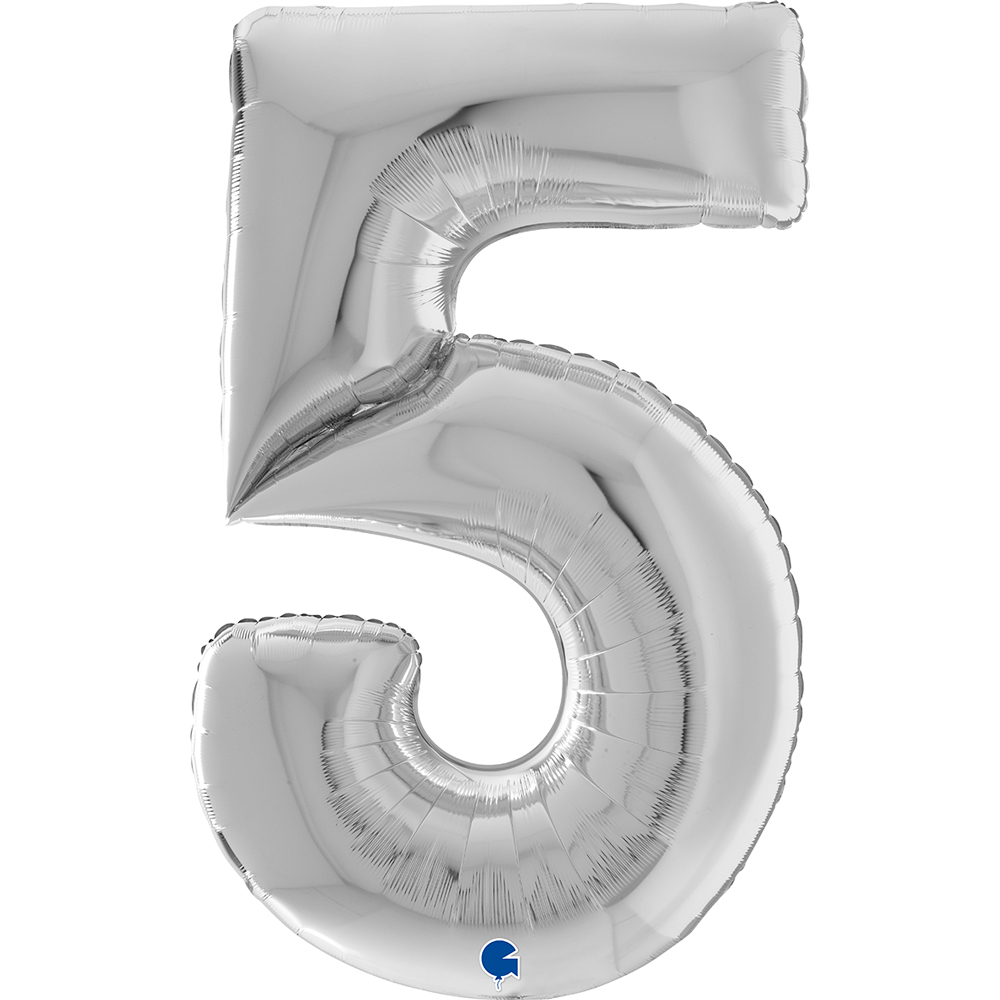 Number 5 Silver 64"cm. 163  "Single Pack"