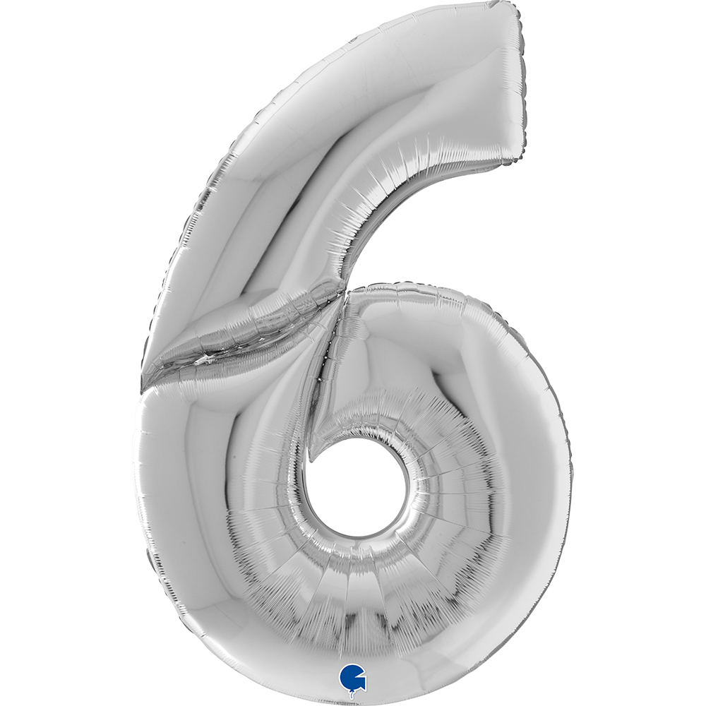 Number 6 Silver 64"cm. 163  "Single Pack"