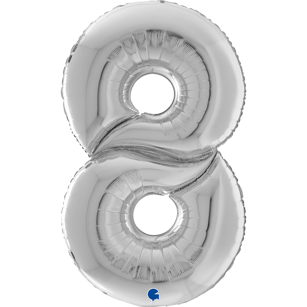 Number 8 Silver 64" cm. 163  "Single Pack"