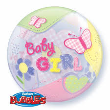 22" SINGLE BUBBLE BABY  GIRL BUTTERFLIES

QUALATEX