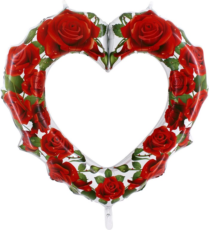 42" heart Red Roses Frame