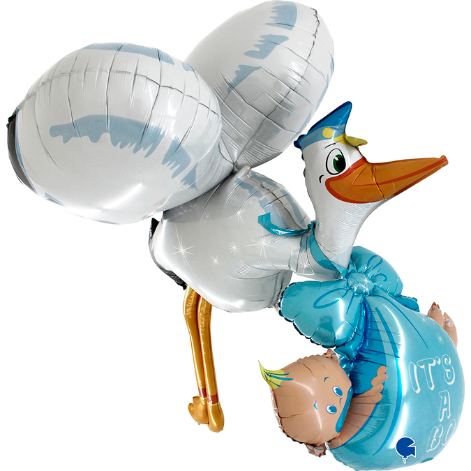 52" shape 3D Baby Boy Stork 

125x177x66 cm