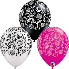 11" stampati DAMASK PRINT WILD BERRY, ONYX BLACK & PEARL WHITE (50CT)