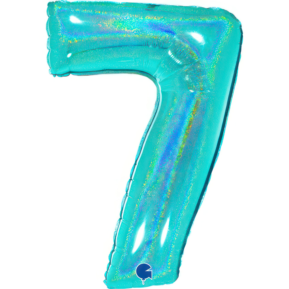 Number 7 Holo Glitter Tiffany 40" Single Pack