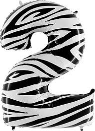 Number 2      Zebraloons 40" Single Pack