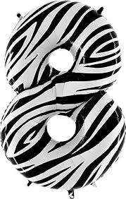 Number 8     Zebraloon 40'' Single Pack