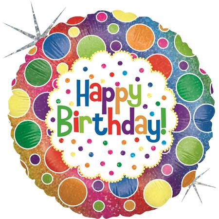 01 minishape  Rainbow Dots Birthday

size 9"