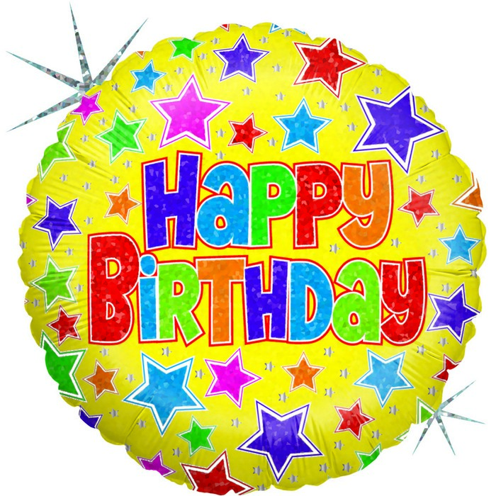 36" round Bold Stars Birthday