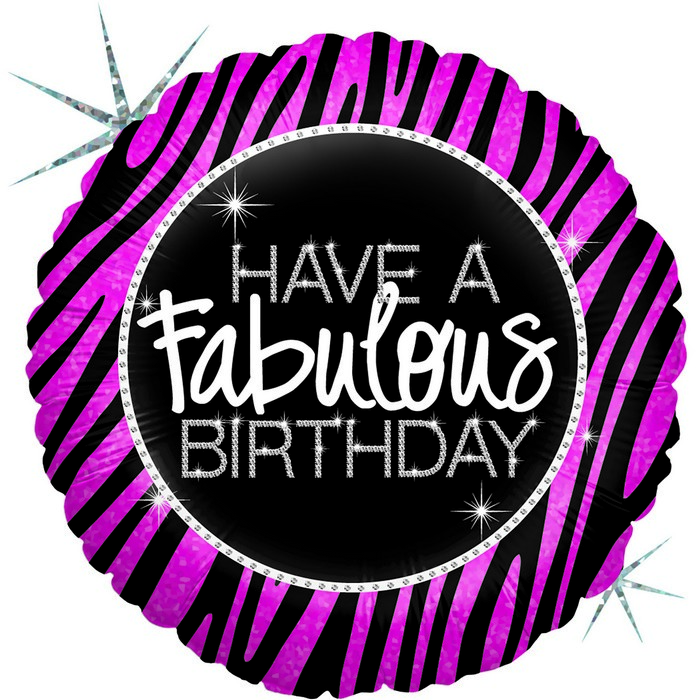 36" round Fabulous Zebra Birthday