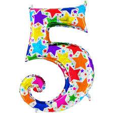 Number Designer 5 Holographic 40"  Single Pack