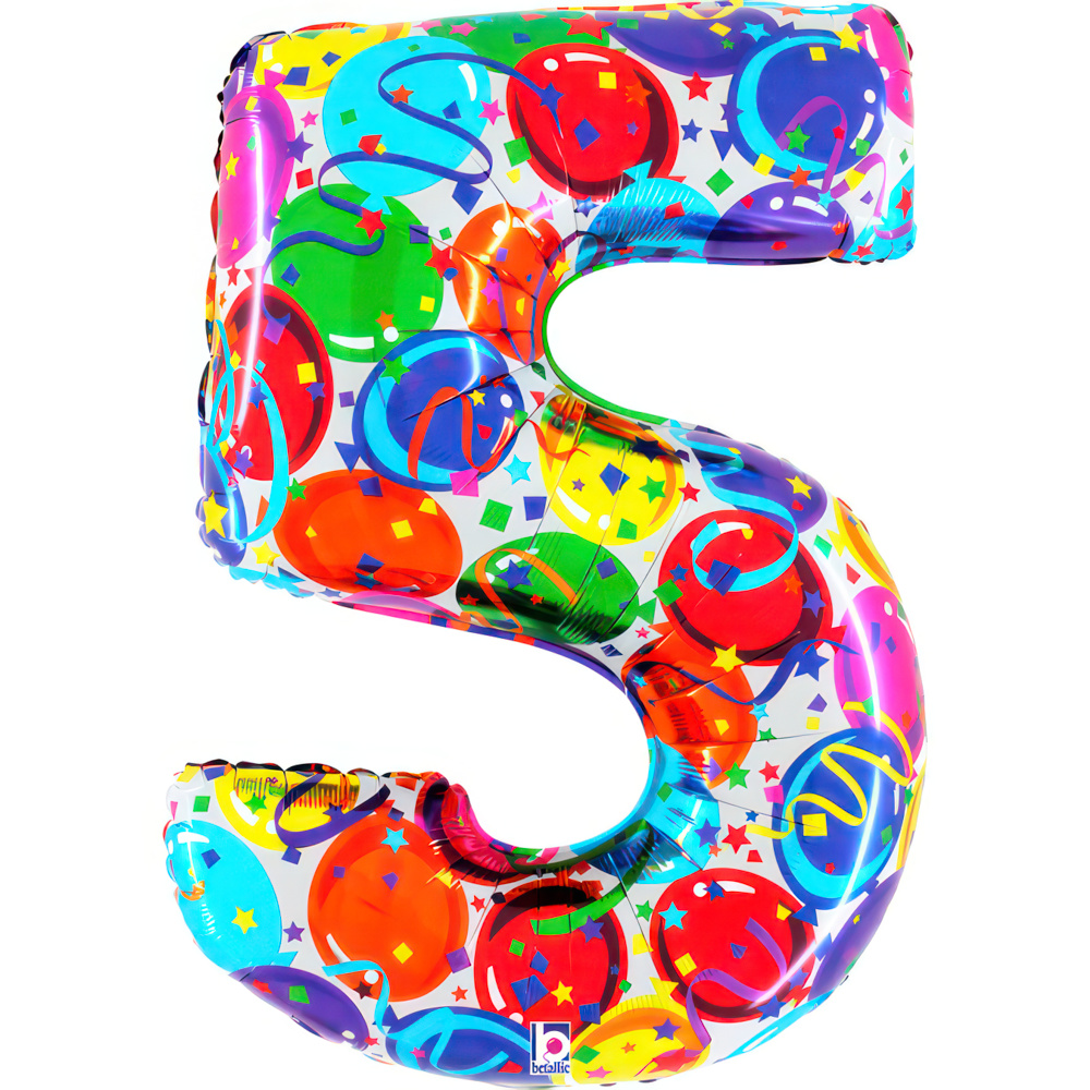 Number 5     Party Megaloon 40" Single Pack