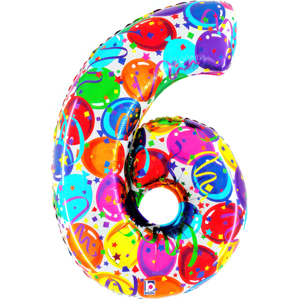 Number 6     Party Megaloon 40" single pack