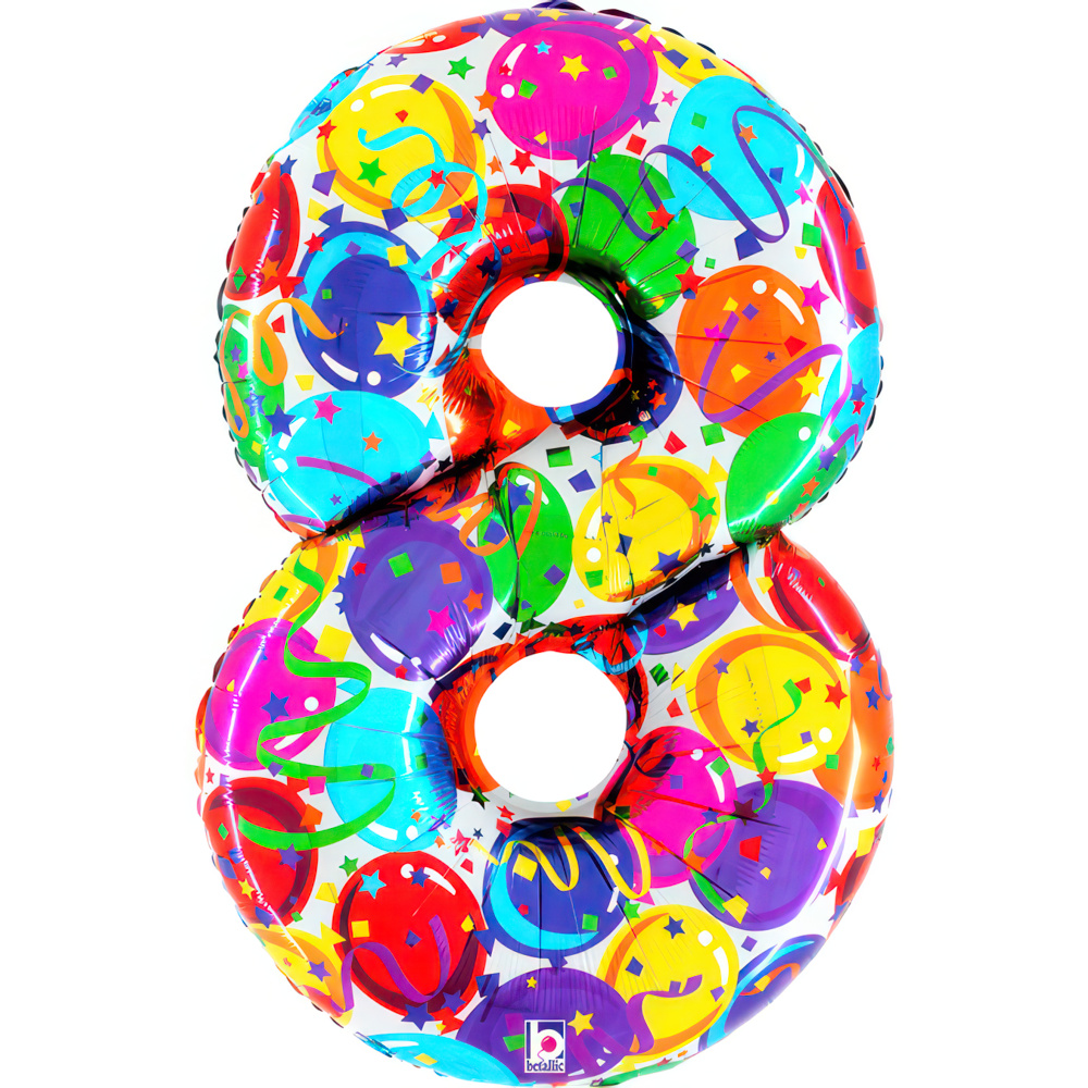 Number 8     Party Megaloon 40" Single Pack