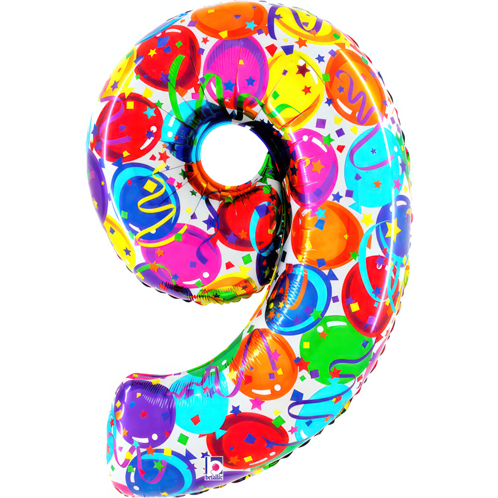 Number 9     Party Megaloon 40"Single Pack