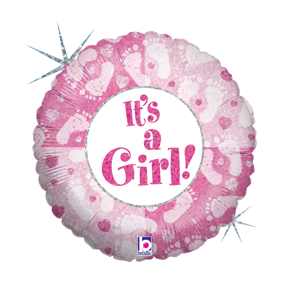 18" It's A  Girl Footprints