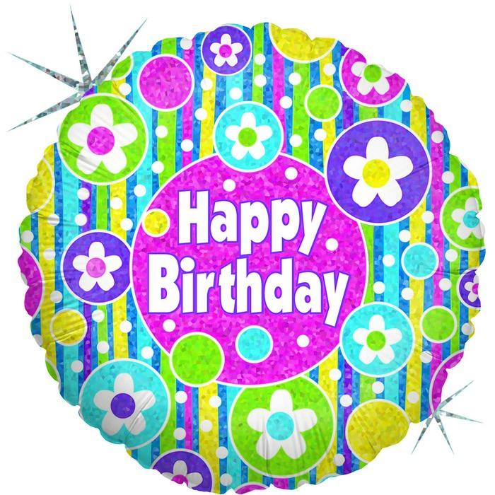 18" e Bubble Flower Birthday