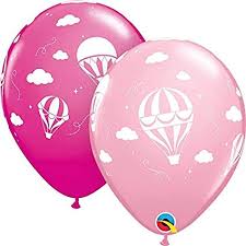 11" baby HOT AIR BALLOONS PINK & WILD BERRY (25CT)
