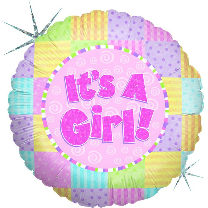 18" IT'S A GIRL Patchwork Baby