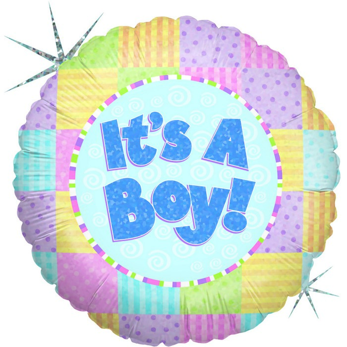 18" IT'S  A BOY Patchwork Baby