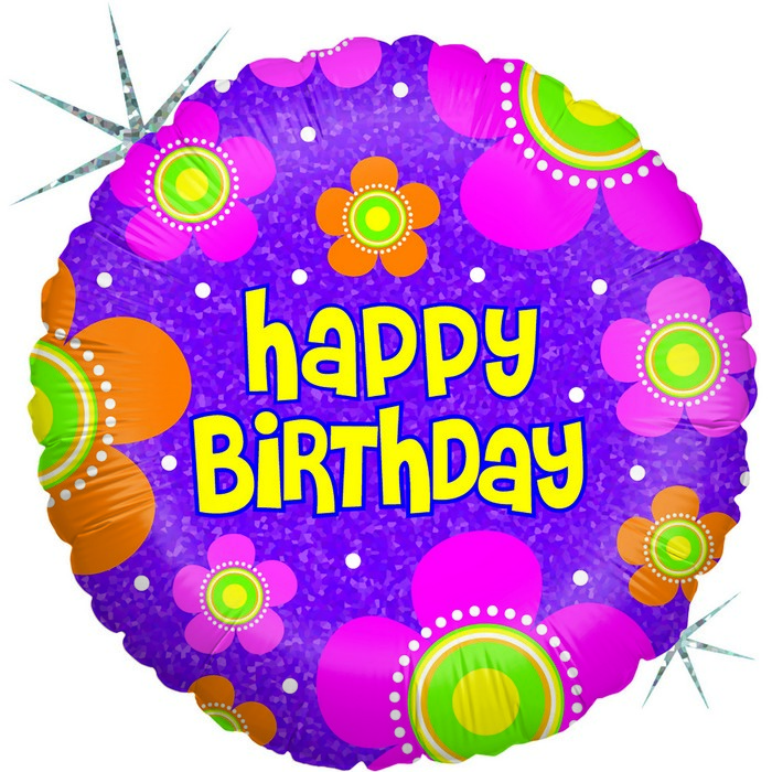 18"  e Birthday Flowers