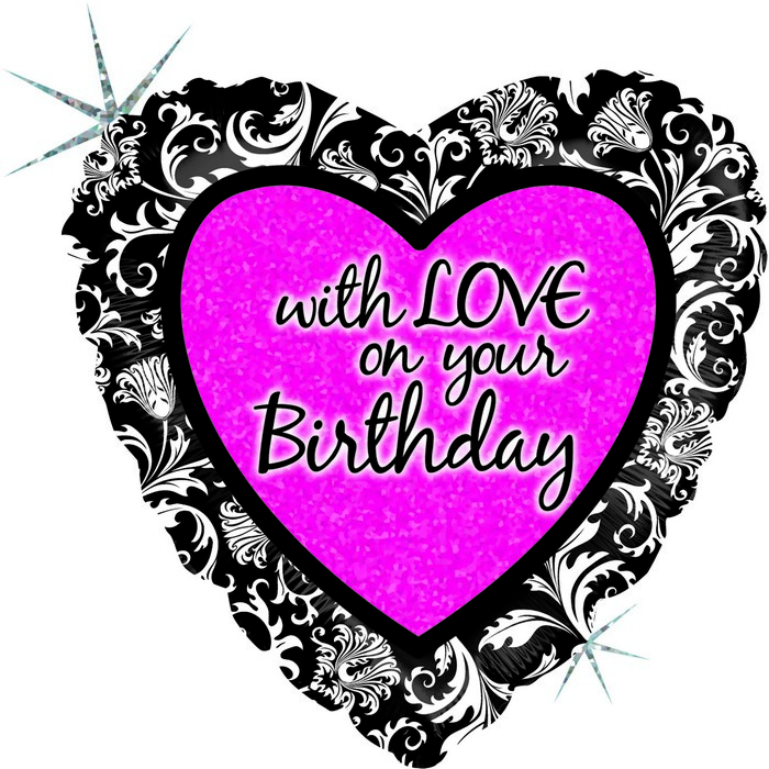 18" heart With Love on Your Birthday