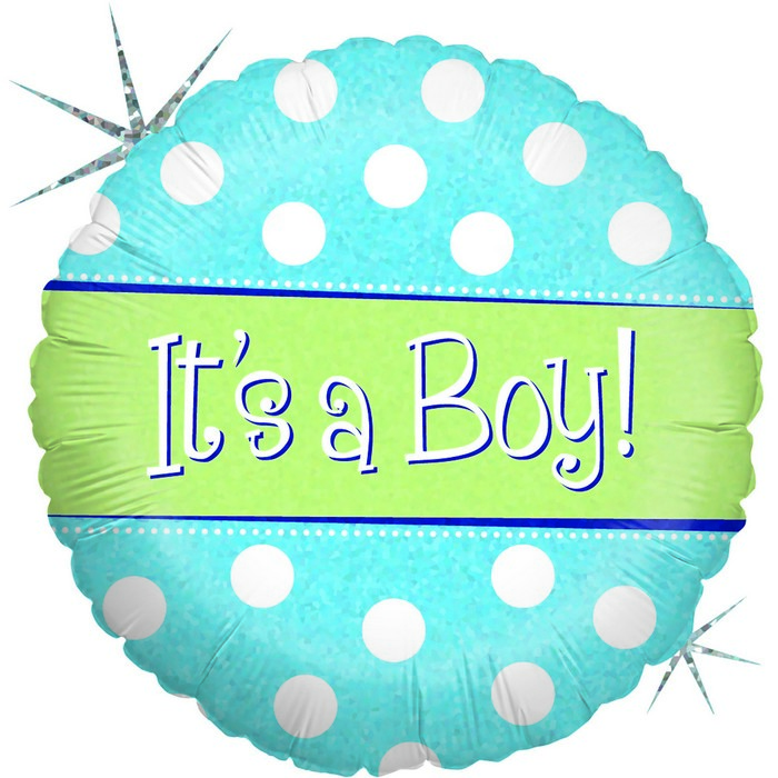18" IT'S a BOY Polka Dot