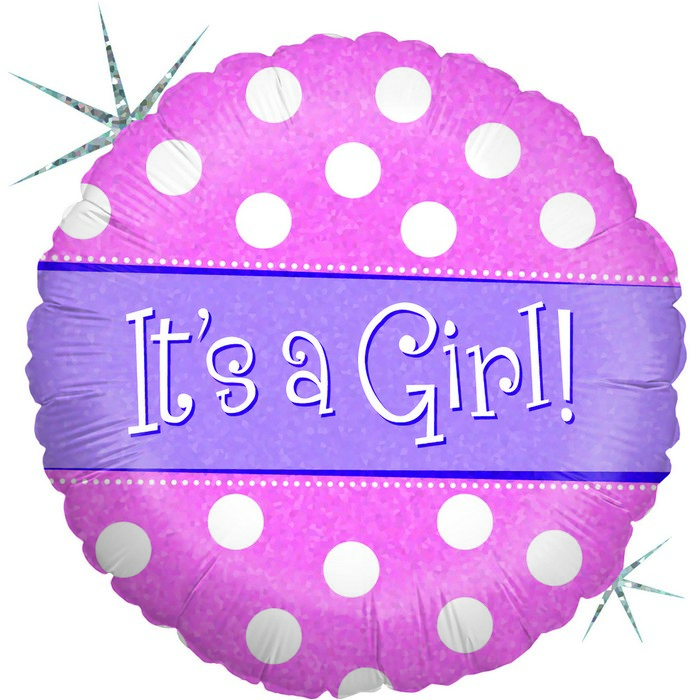 18"  IT'S a GIRL Polka Dot