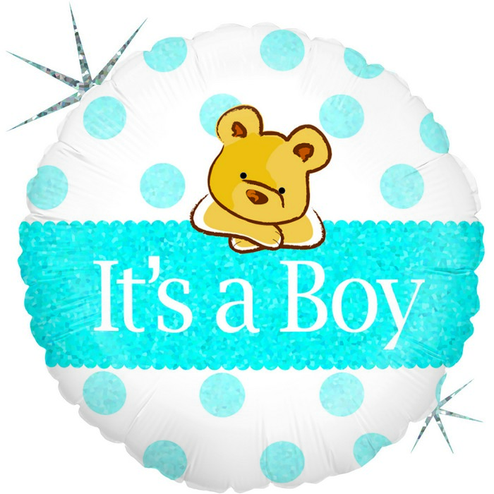 18" IT' S A Boy Big Heart Bear