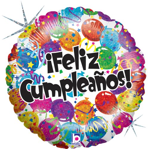 18" Feliz Cumpleanos Globos