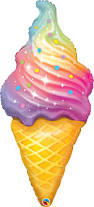 RAINBOW SWIRL ICE CREAM 45" SHAPE GROUP B PKT