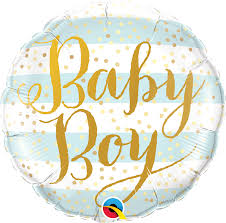 STRIPES BLUE BABY BOY 18" PKT
