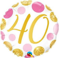 PINK & GOLD DOTS 40 18"