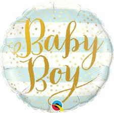 BLUE STRIPES BABY BOY 9" FLAT