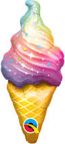 RAINBOW SWIRL ICE CREAM 14" MINI SHAPE FLAT