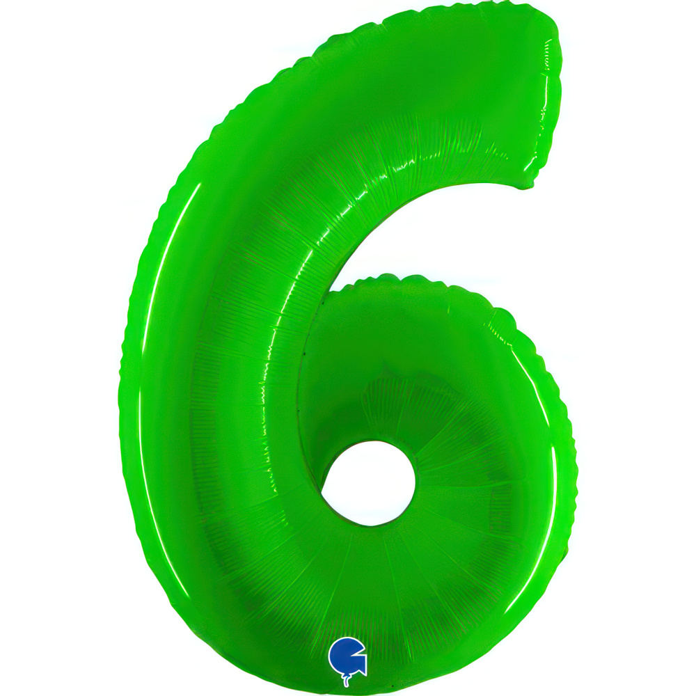 Number 6     Shiny Hot Lime Fluo 40" Single Pack