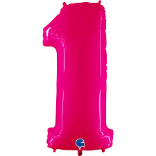 Number 1 Shiny Special Pink Fluo 40" Single Pack