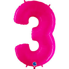 Number 3     Shiny Special Pink  40" Single Pack