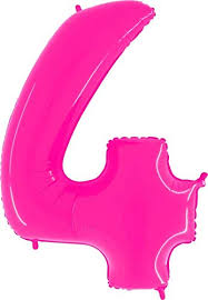Number 4 Shiny Special Pink 40" Single Pack