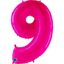 Number 9     Shiny Special Pink Fluo 40" Single Pack