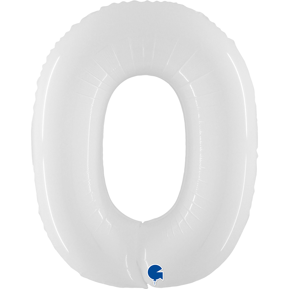 Number  0    Shiny White Fluo 40"  Single Pack