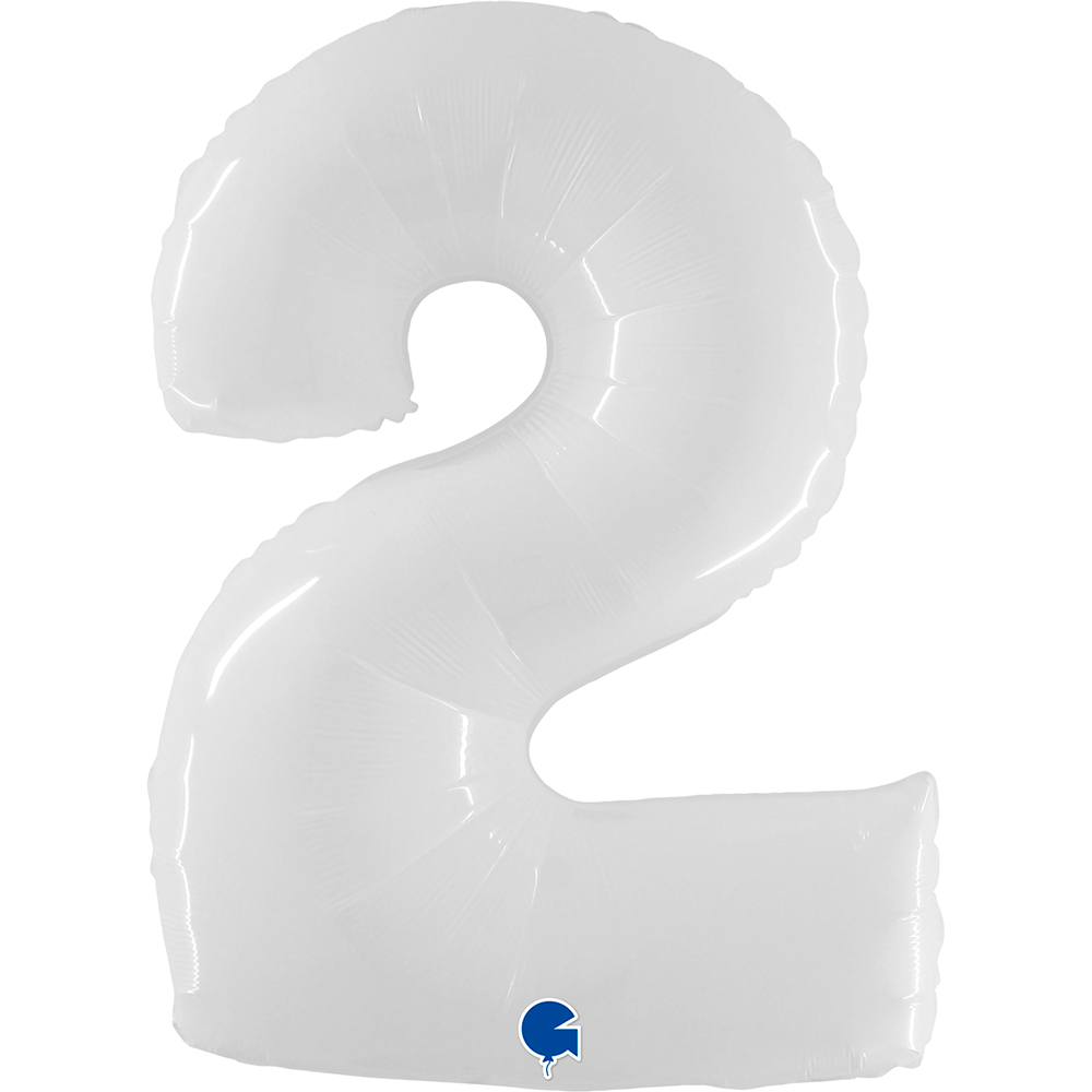 Number 2      Shiny White Fluo  40" Single Pack