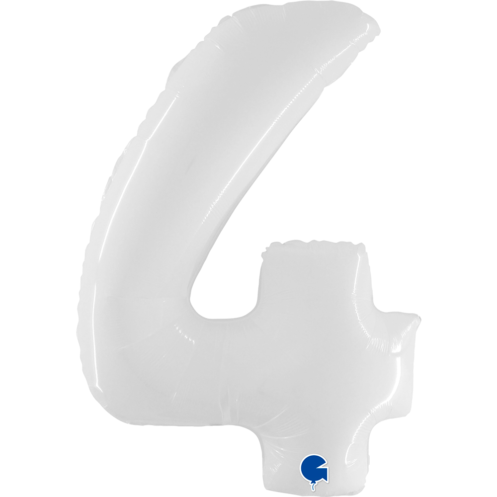 Number 4 Shiny White Shiny 40" Single Pack