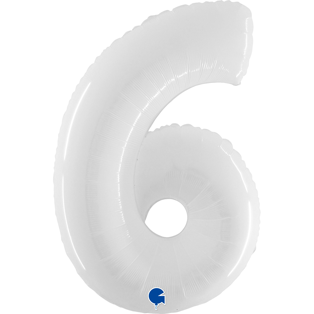 Number 6     Shiny White  40" Single Pack