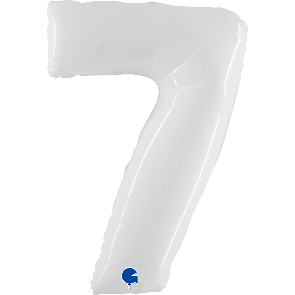 Number 7     Shiny White 40" Single Pack