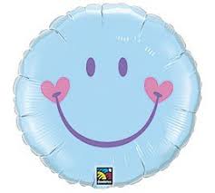 Sweet Smile Face - Pale Blue - Size and shape: 18" Round