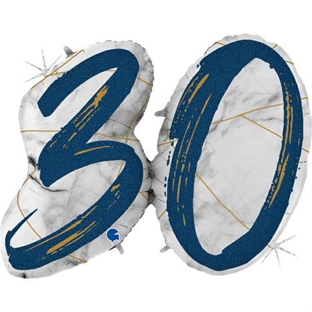 Marble Mate Numbers 30 Blue-Glitetr Hol. - Single Pack - 36"